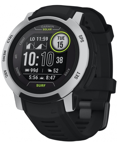 Смарт часовник Garmin - Instinct 2 Solar Surf, 45mm, черен/сив - 2